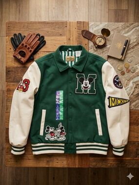Disney Mickey & Friends Varsity Jacket Unisex Men’s L / Women’s XL - NWT Luxury